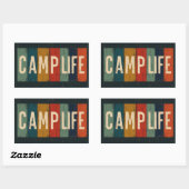 Vintage Camp Life Typography Rechteckiger Aufkleber (Blatt)