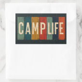 Vintage Camp Life Typography Rechteckiger Aufkleber (Tasche)