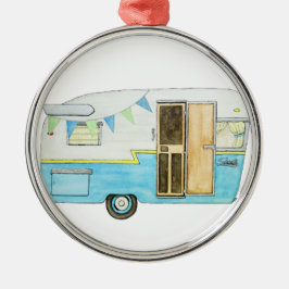 Vintage Camper-Anhänger-Verzierung Silbernes Ornament