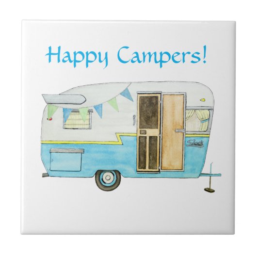 Vintage-Camper-Kachel Fliese (Vorderseite)