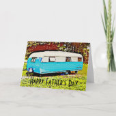 Vintage Camper Trailer Vatertag-Karte Karte (Vorderseite)