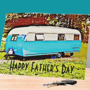 Vintage Camper Trailer Vatertag-Karte Karte