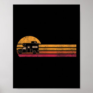 Vintage-Camper-Van-Silhouette Retro-Camping  Poster