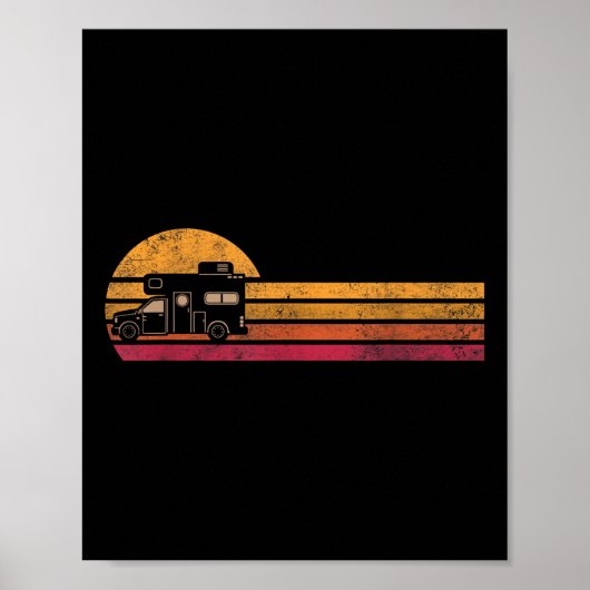 Vintage-Camper-Van-Silhouette Retro-Camping Poster (Vorne)