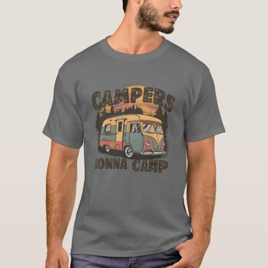 Vintage Campers Gonna Camp friend T-Shirt (Vorderseite)