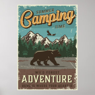 Vintage-Camping-Abenteuer Poster
