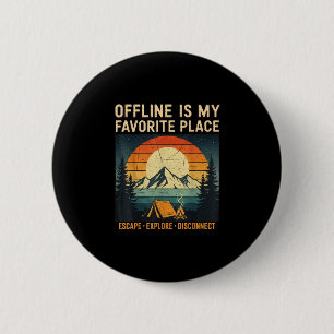 Vintage-Camping-Camper-Bergflucht-Wandern Button