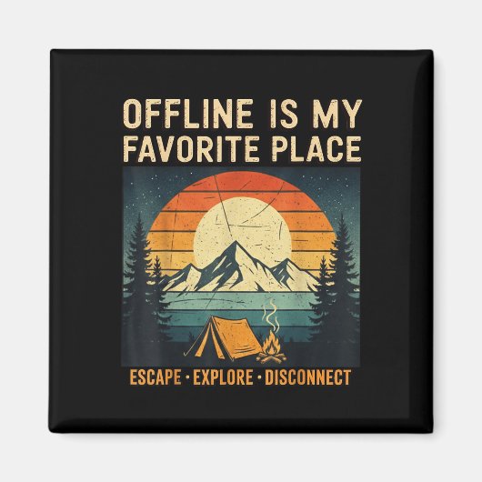 Vintage-Camping-Camper-Bergflucht-Wandern Magnet (Vorne)