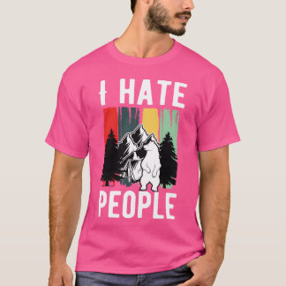 Vintage-Camping-Kostüm des Bären sagt Ich hasse Me T-Shirt