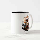 Vintage Camping Laterne Kaffeetasse | Retro Outdoo (VorderseiteRechts)