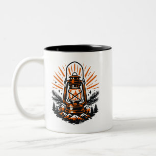 Vintage Camping Laterne Kaffeetasse Retro Outdoo