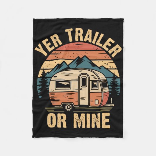 Vintage Camping Lustiger Camper Dein Trailer Oder Fleecedecke (Vorderseite)