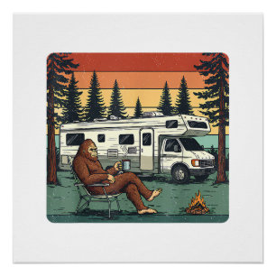 Vintage-Camping-Motorhome-RV-Bigfoot-Abenteuer Poster