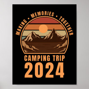 Vintage-Camping-passende Familien-Camper-Gruppe Ca Poster
