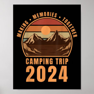 Vintage-Camping-passende Familien-Camping-Gruppe C Poster