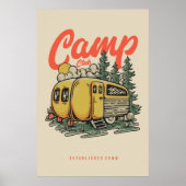 Vintage Camping-Plakatwälder Poster (Vorne)