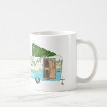 Vintage-Camping-Weihnachtstasse