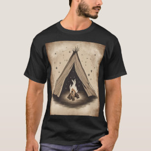 Vintage-Camping-Zelt Lagerfeuer Outdoor-Abenteuer T-Shirt