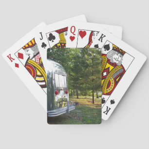 Vintage-Campingbus Blechdose Glänzender RV-Anhänge Spielkarten
