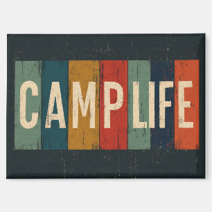 Vintage-Campingleben-Typografie Magnet