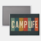 Vintage-Campingleben-Typografie Magnet (Vorderseite/Rückseite)