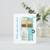 Vintage Campingplatzkarte Postkarte (Stehend Vorderseite)