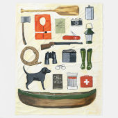 Vintage Campings-Taxonomie-Plüsch-Steppdecke Fleecedecke (Vorderseite)