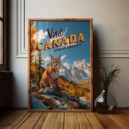 Vintage Canada Lynx Travel Poster