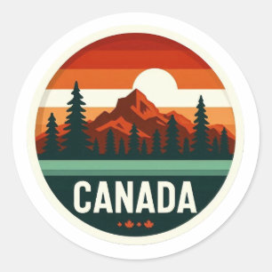 Vintage Canada Retro Berg Reise Abzeichen Aufklebe Runder Aufkleber