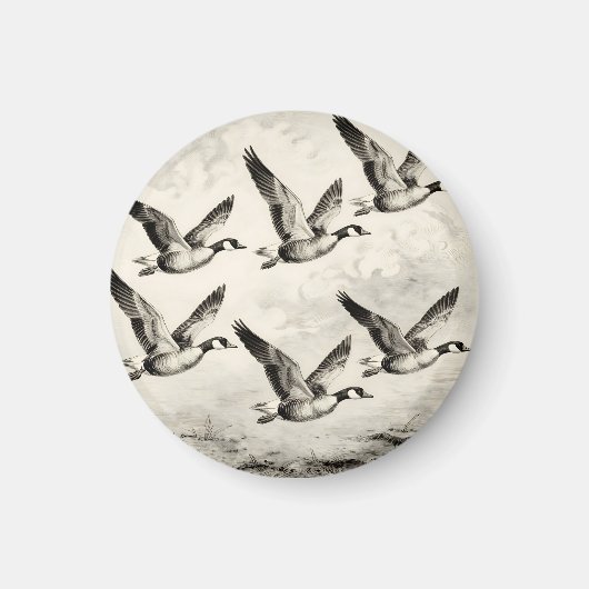Vintage-Canadagänse im Flug - Stiche Magnet (Vorne)