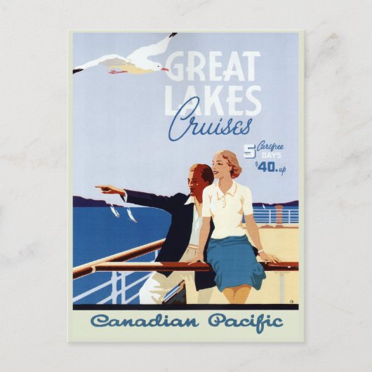 Vintage Canadian Cruise Line Große Seen Postkarte (Vorderseite)
