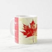 Vintage Canadian Fahne Canada Kaffee Tasse Design (Vorderseite Links)