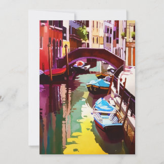 Vintage Canal Bridge Venedig Feiertagskarte