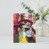 Vintage Canal Bridge Venedig Feiertagspostkarte (Stehend Vorderseite)