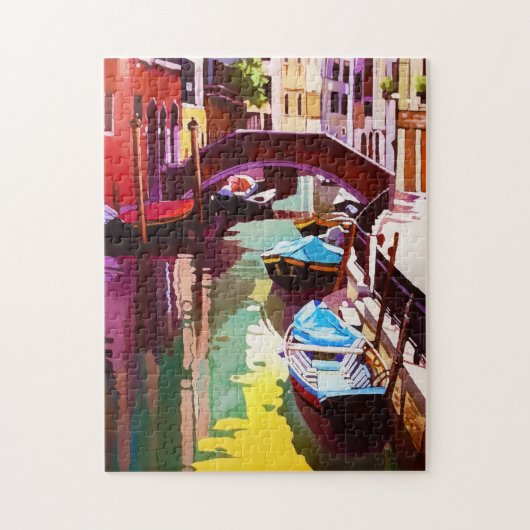 Vintage Canal Bridge Venedig Puzzle (Vertikal)