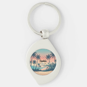 Vintage Cancun 2026 Tropischer Strandsonnenunterga Schlüsselanhänger