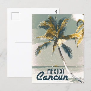 Vintage Cancun Mexiko Poster Kunst Reise Postkarte