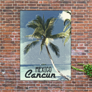 Vintage Cancun Mexiko Reiseabenteuer Poster