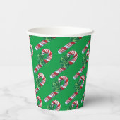 Vintage Candy Cane Papiertasse Pappbecher (Rückseite)