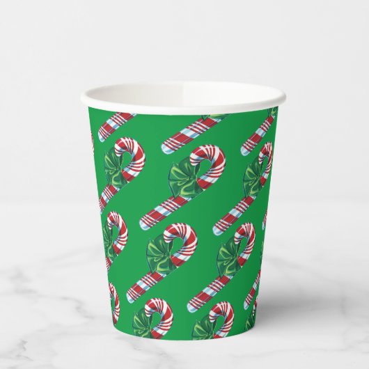 Vintage Candy Cane Papiertasse Pappbecher (Links)