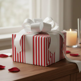 Vintage Candy Cane Stripe Red And White Geschenkpapier