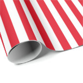 Vintage Candy Cane Stripe Red And White Geschenkpapier (Rolleneckpunkt)