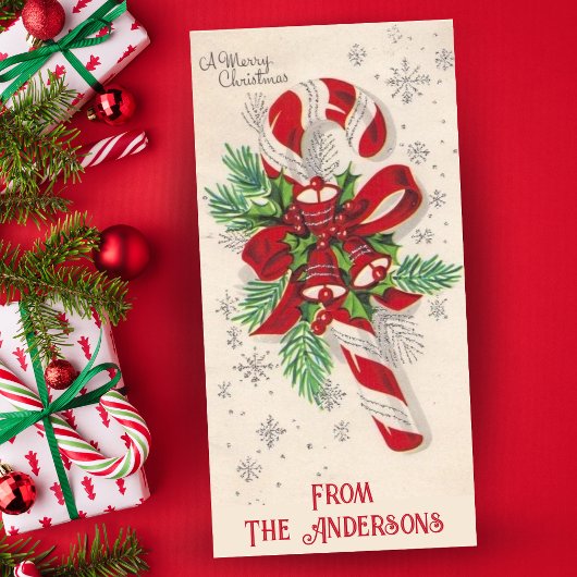 Vintage Candy Cane und Glocken Weihnachten