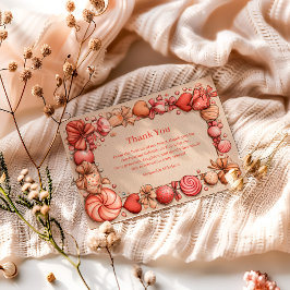 Vintage Candy Hearts Valentine Party Dankeskarte