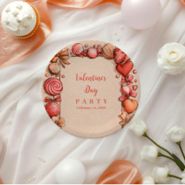 Vintage Candy Hearts Valentine Party Pappteller
