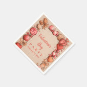Vintage Candy Hearts Valentine Party Serviette (Ecke)