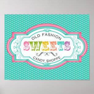 Vintage Candy Parlor Leinwanddruck Poster