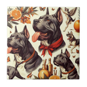 Vintage-Cane-Corso-Illustration Fliese