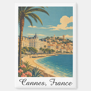 Vintage Cannes Frankreich Französische Riviera Magnet