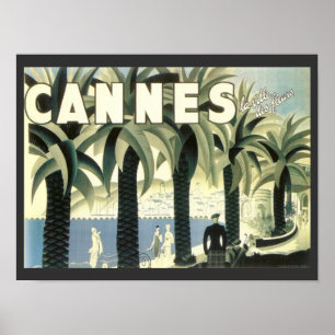 Vintage Cannes-Reisewerbung Poster